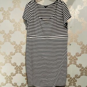 Torrid Black and White Striped Body Con Dress